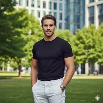 Google Gemini AI Black Shirt Boy Attitude Park Photo Editing Prompt AI generation example for Black Shirt Boy - STRICT FACE LOCK: Use only the provided facial reference image with absolute precision do not alter ...