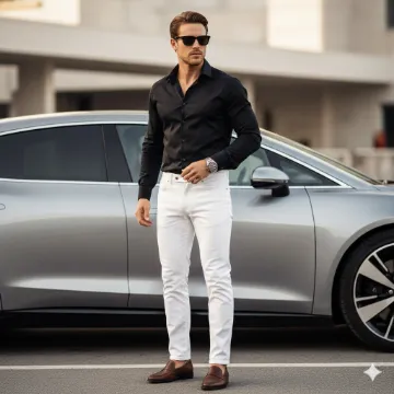 Google Gemini AI Black Shirt Boy Luxury Lifestyle Photo Editing Prompt AI generation example for Black Shirt Boy - STRICT FACE LOCK: Use only the provided facial reference image with absolute precision do not alter ...