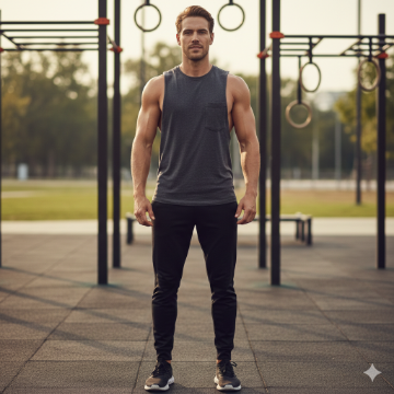 Google Gemini AI Gym Boy Outdoor Fitness Photo Editing Prompt AI generation example for Gym Portrait - STRICT FACE LOCK: Use only the provided facial reference image with absolute precision do not alter ...