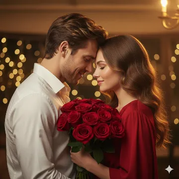 Whispers Roses Intimate Happy Rose Day Cinematic Portrait AI generation example for Happy Rose Day - STRICT FACE LOCK: Use only the provided facial reference image with absolute precision do not alter ...