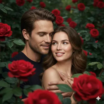 Lost Roses Cinematic Happy Rose Day Photorealistic AI generation example for Happy Rose Day - STRICT FACE LOCK: Use only the provided facial reference image with absolute precision do not alter ...