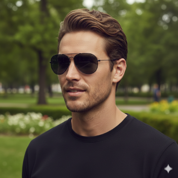 Google Gemini AI Instagram DP Boy Sunglasses Photo Editing Prompt AI generation example for Instagram DP Boy - STRICT FACE LOCK: Use only the provided facial reference image with absolute precision do not alter ...