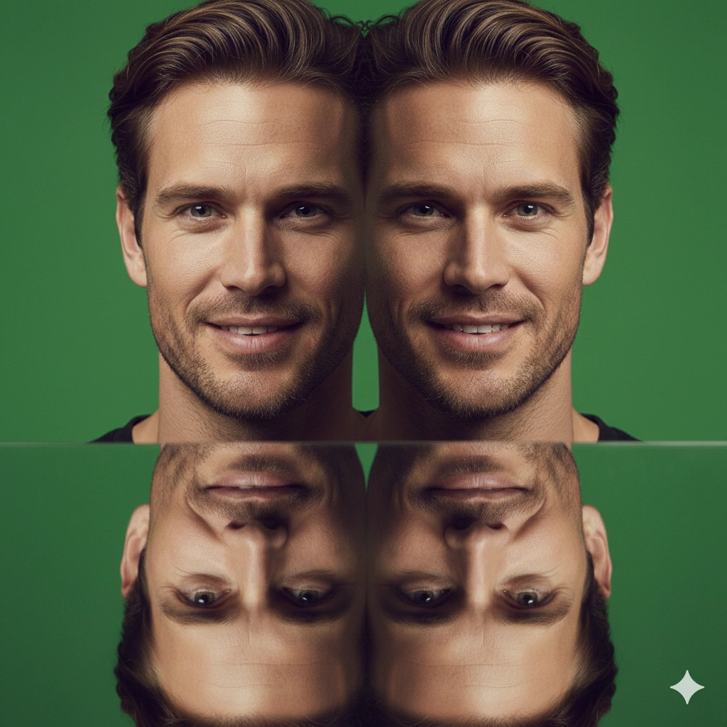 Professional Studio Female Reflection Portrait Cinematic AI generation example for Reflection Portrait - PROMPT: Create an artistic reflection portrait using water or mirror reflections with cinematic ligh...