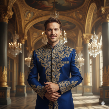Google Gemini AI Royal Look Boy King Portrait Photo Editing Prompt AI generation example for Royal Look Boy - STRICT FACE LOCK: Use only the provided facial reference image with absolute precision do not alter ...