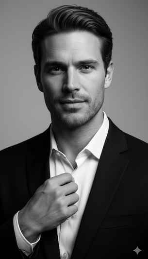 Classic Black White And Portrait Cinematic AI generation example for Black And White Portrait - PROMPT: Create a portrait of the woman from the provided reference image. Do not...