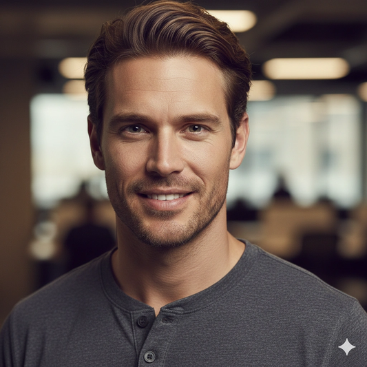 Professional Studio Female Portrait AI generation example for Business Portrait - PROMPT: Generate a modern tech entrepreneur portrait featuring a relaxed confide...