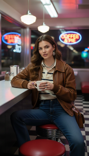 This Place Stays Cinematic Portrait AI generation example for Cinematic Portrait - PROMPT: Create a portrait of the woman from the provided reference image. Do not...