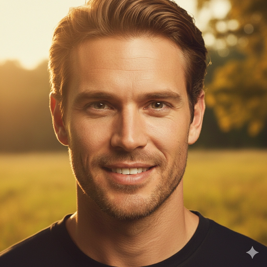 Golden Hour Cinematic Portrait Photorealistic AI generation example for Cinematic Portrait - PROMPT: Transform the uploaded image into a cinematic golden hour portrait using...