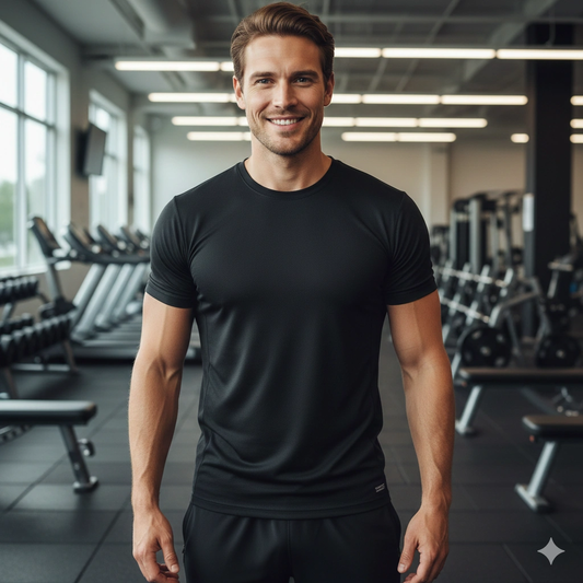 Gym workout portrait Fitness Boy Photorealistic AI generation example for Fitness Boy - PROMPT: Generate a photorealistic portrait of the young man from reference weari...