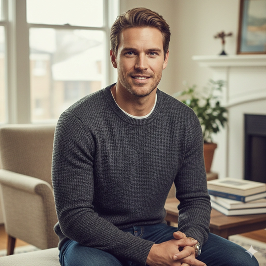 Professional Studio Female Portrait Lifestyle Cinematic AI generation example for Lifestyle Portrait - PROMPT: Generate a realistic lifestyle portrait of a confident young man in a re...