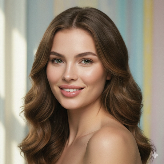 Retro style portrait Vintage AI generation example for Vintage Portrait - PROMPT: Generate an analog-style retro portrait of the subject. She is positione...